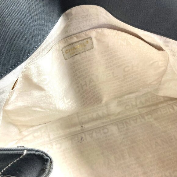 CHANEL CC CC Mark chocolate bar Shoulder Bag, horizontal Tote Bag gray/White - Picture 13 of 13